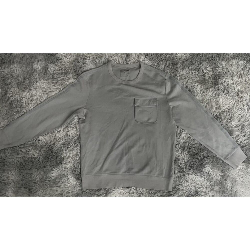 Express Crew Neck Sweatshirt Mens Size M Pullover Gray Casual Cotton Blend
